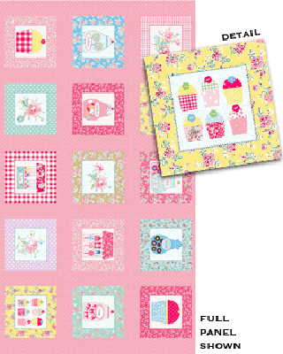 Sweet Shoppe by Benartex Fabrics Petal Pink Squares/Blocks Panel